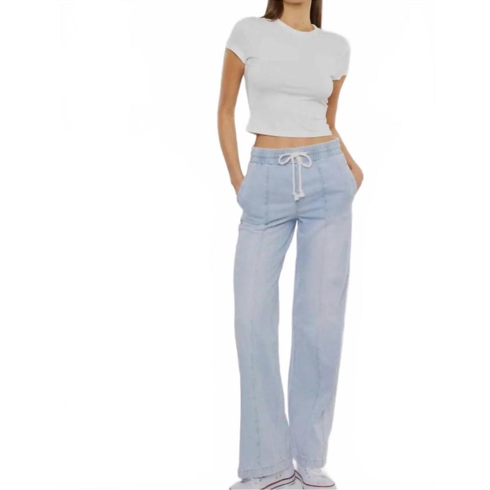 KANCAN Alina Ultra High Rise Wide Leg Jeans High Waist Baggy Pull On Size 24